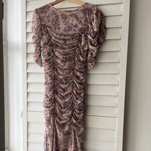 Free People Briella Midi Dress in Tea Combo